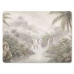 Jungle - Watervallen - Tropisch - Illustratie muismat rubber klein -3d