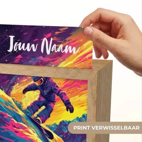Snowboarden - Sneeuw - Kleurrijk Light Box met kabel (Kinderlampje) klein -USP_websiteprintNL
