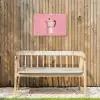 Roze - Mokkapot - Illustratie - Koffie Tuinposter op houten frame 2 cm dik klein -sfeer4