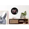 Bloemen - Vintage - Pastel - Zwart - Boeket Wandcirkel aluminium klein -kantoor