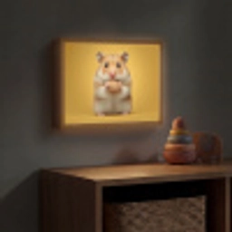Hamster - Nootje - Geel - Knaagdier Light Box met batterij (Wandlamp kind) middel -sfeer5_kind
