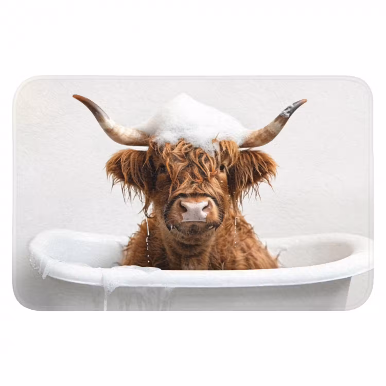 Badmat - Schotse Hooglander - Bad - Koe - Dieren - Schuim