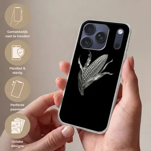 Maïskolf - Glanzend metaal - Elegant Telefoonhoesje iPhone 17 Pro klein -sfeer3_NL