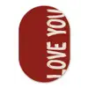 Schuin - Loveyou - Rood Wandcirkel Ovaal Forex klein -3d