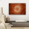 Abstract - Lijnen - Zonnestralen - Roodbruin canvas 2cm klein -sfeer6