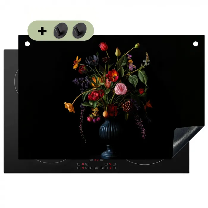 Bloemen - Bessen - Klassiek Inductie beschemer met haakjes klein -3d