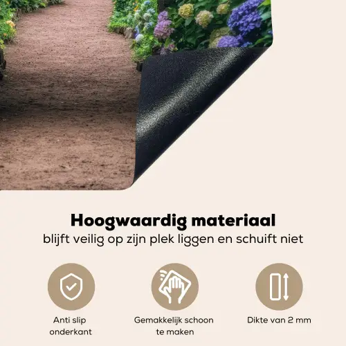 Doorkijk - Bloemen - Hortensia - Pad Inductie beschemer met haakjes middel -ky-onderkant-nl