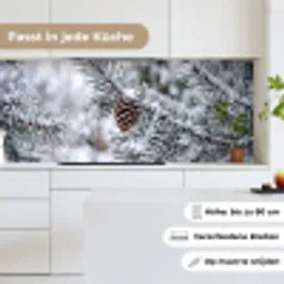 Dennenappel - Tak - Sneeuw - Winter - Sfeervol keuken achterwand 2 middel -sfeer4_DE