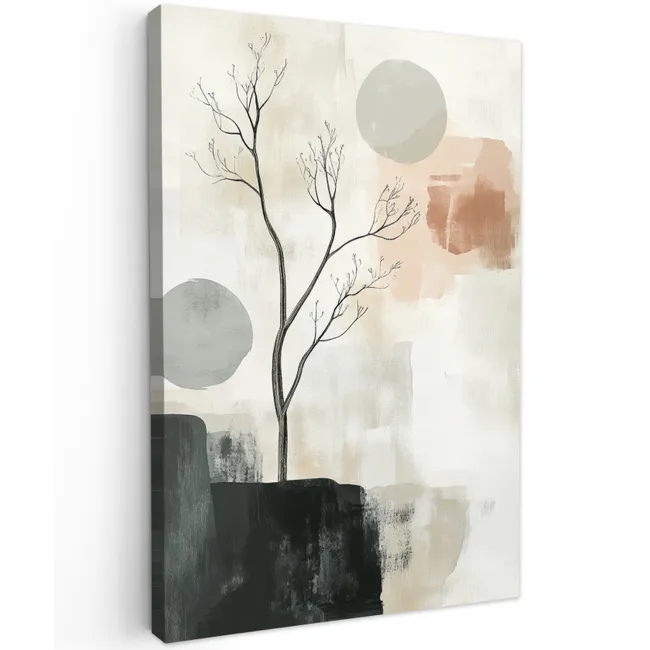 Wabi sabi - Beige - Plant Tuinposter op houten frame 2 cm dik klein -3d