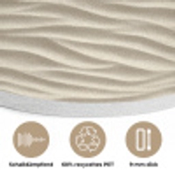 Zand - Golven - Beige Akoestische PET Vilt - Rond klein 838 -closeup_DE
