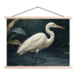 Reiger - Water - Natuur - Modern - Wit textielposter latten blank klein -3d