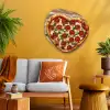 Pizza - Hart - Pepperoni - Tomaat Wandcirkel Organisch Aluminium middel -sfeer4