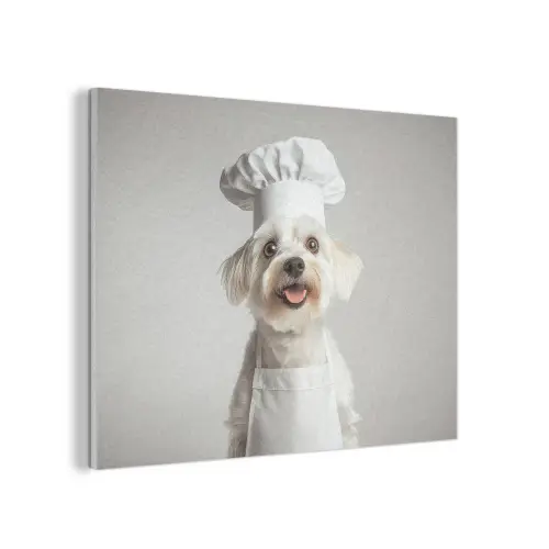 Hond - Wit - Kok PET vilt klein -3d