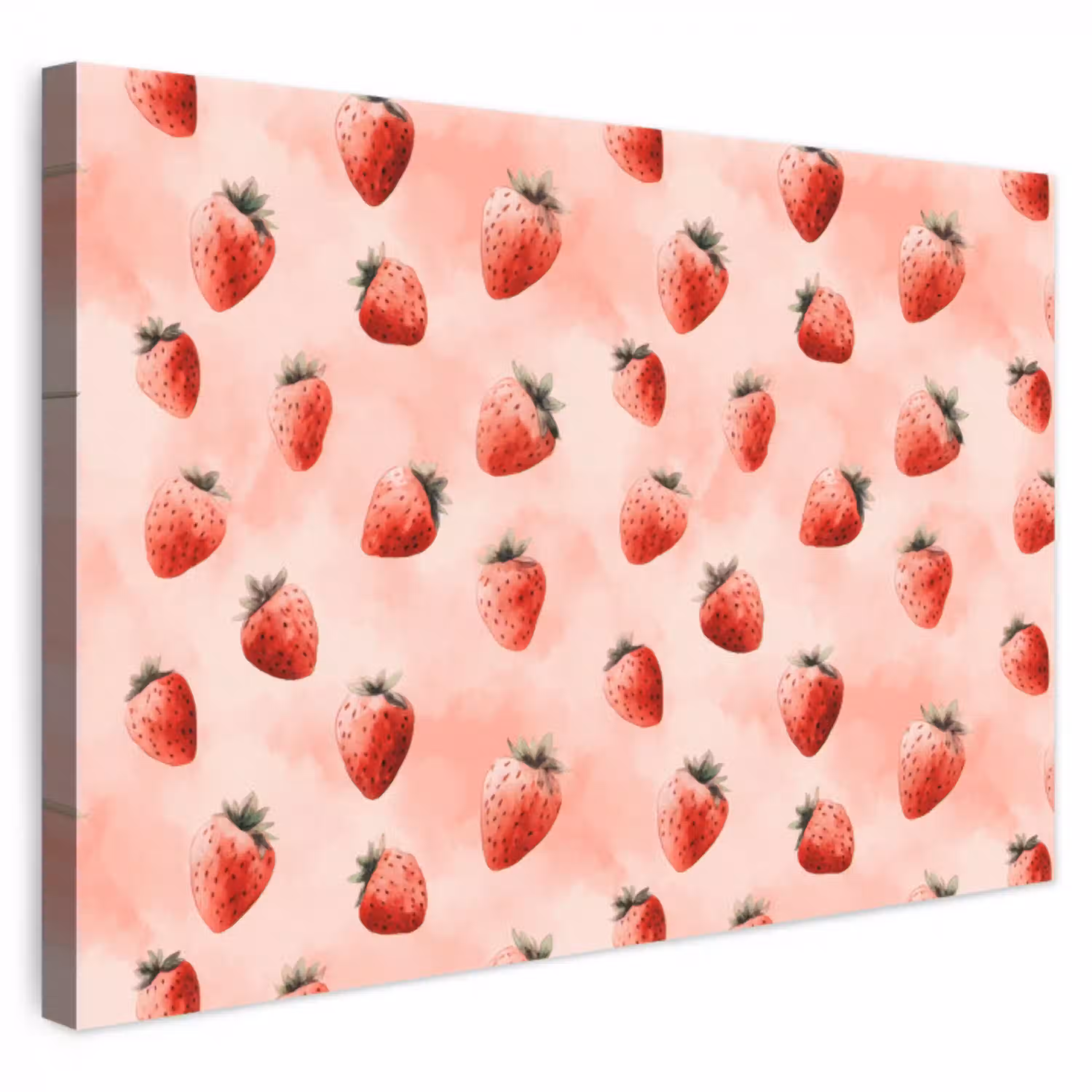 Aardbei - Patroon - Roze canvas 2cm klein 34 -3d