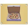 Pizza - Doos - Salami - Illustratie tuinposter los doek klein -3d