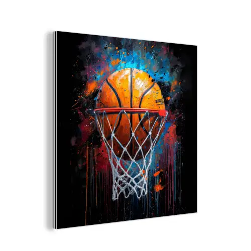 Graffiti - Basketbal - Sport - Zwart - Street art aluminium wit klein -3d