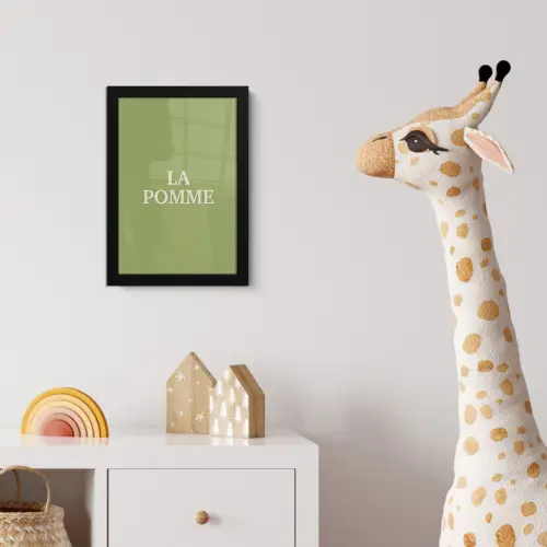 Appel - Groen - Minimalistisch fotolijst zwart zonder passe partout klein -usfeer4_kinderkamer