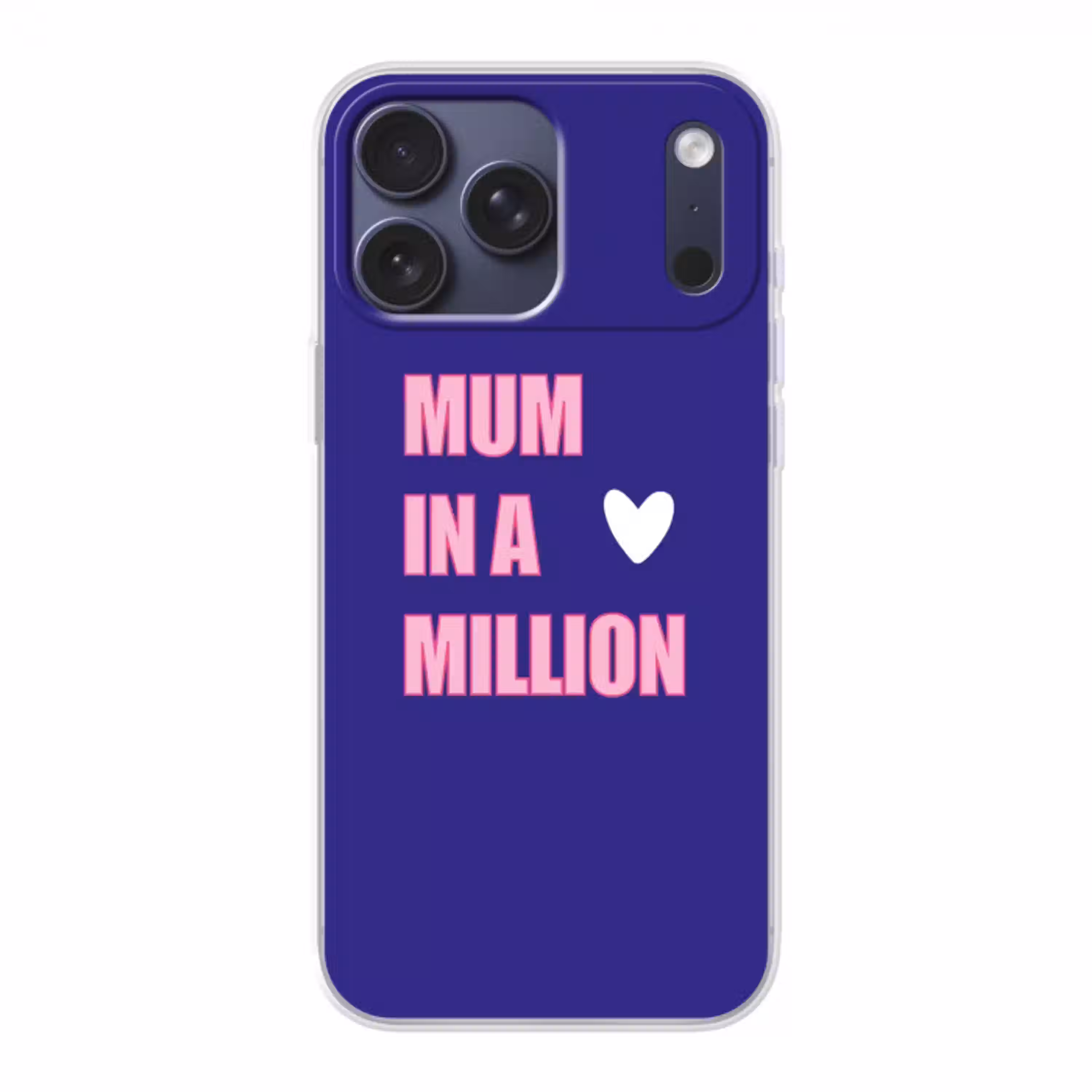 Moeder - Tekst - Blauw - Hartje Telefoonhoesje iPhone 17 Pro Max klein -3d