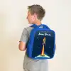 Planeet - Raket - Sterren - Donkerblauw Kinderrugzak - Blauw middel -sfeer2