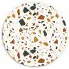 Terrazzo - Patroon - Wit - Terra Wandcirkel plexiglas klein 852 -3d