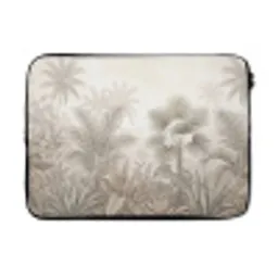Jungle - Tropisch - Natuur -Vintage - Beige laptophoes neopreen klein -3d