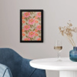 Pioenrozen - Patroon - Roze fotolijst zwart zonder passe partout klein 224 -sfeer4