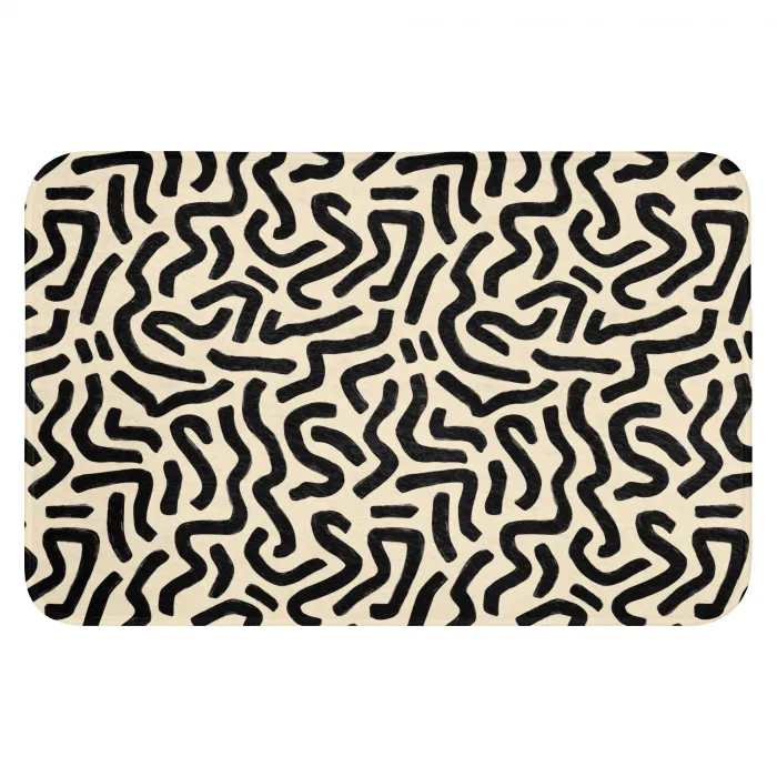 Abstract - Lijnen - Zwart WCmat klein 1009 -3d