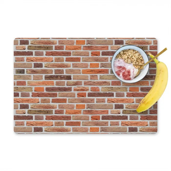 Bakstenen - Aardetinten - Muur - Rustiek Placemat vinyl groot 368 -zzzproduct_Kitchenyeah-website
