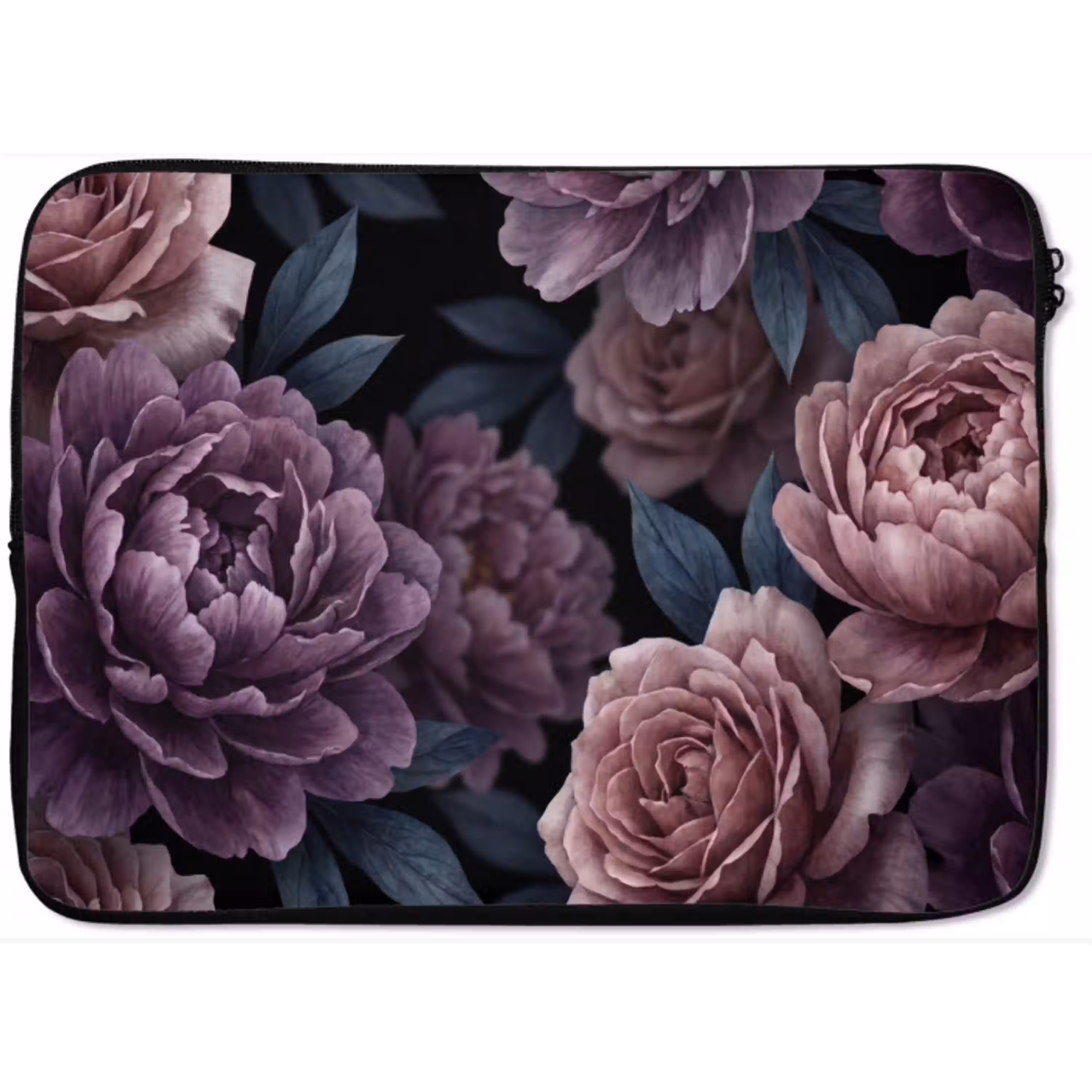 Bloemen - Patroon - Donker - Botanisch - Paars laptophoes neopreen klein -zkaufland3dotto