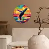 Zonsondergang - Walvis - Geschilderd - Kleurrijk Wandcirkel plexiglas klein -sfeer1