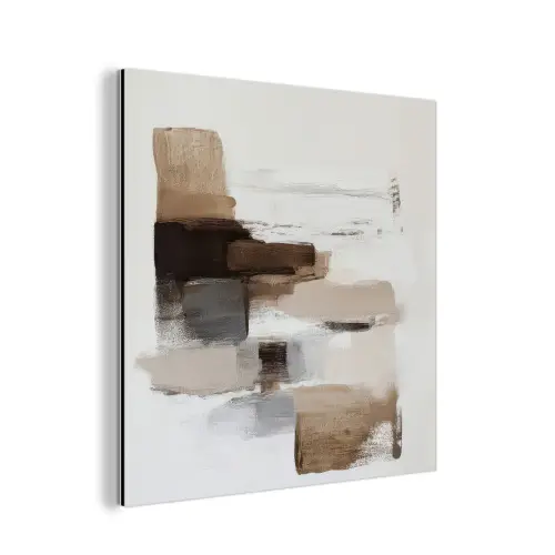 Penseelstreken - Balans - Beige - Bruin aluminium wit klein -3d