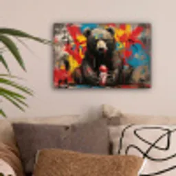 Graffiti - Beer - Fles - Muur - Street art canvas 2cm klein -sfeer1