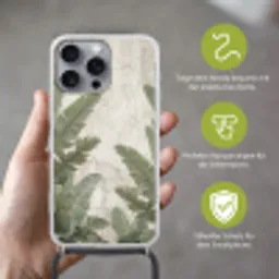 Bananenbladeren - Beton - Groen Hoesje iPhone 16 Pro Max met koord klein -sfeer2_DE