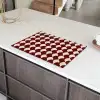 Rood - Tegelpatroon - Crème Inductie beschermer vinyl 3mm klein 276 -sfeer8