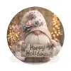 Kerst - Gnome - Bord - Kleurrijk Wandcirkel aluminium klein -3d