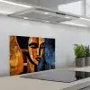 Abstract - Portret - Kleurvakken keuken achterwand spatscherm klein -3d_schuin