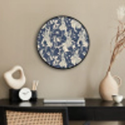 Hazen - Bladeren - Patroon - Blauw - Beige Fotolijst rond zonder passe partout klein 856 -sfeer1