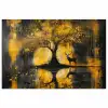 Boom - Verflook - Hert - Natuur - Goud poster papier klein -3d