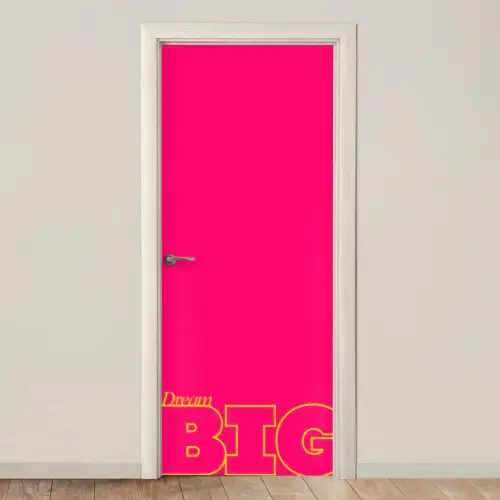 Minimalistisch - Roze - Dream big - Grafisch deurposter klein -3d_beige