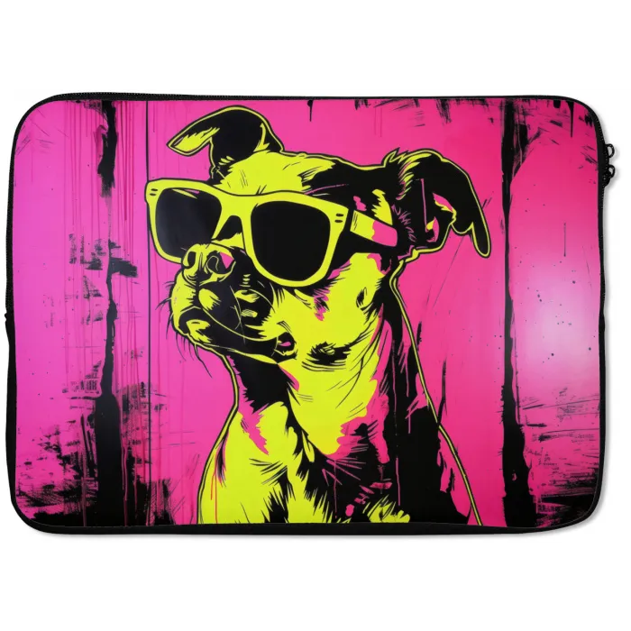 Hond - Zonnebril - Roze - Art laptophoes neopreen klein -zkaufland3dotto