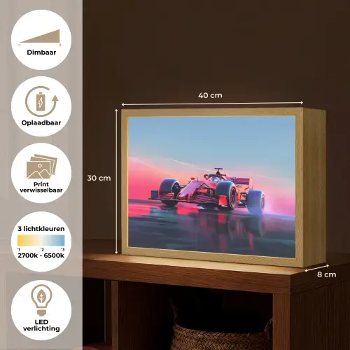 Formule 1 - Race  - Auto - Jongens Light Box met batterij (Wandlamp kind) middel -USP_websiteoverzichtNL
