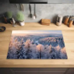 Bos - Bergen - Goud - Winter - Warm Inductie beschermer vinyl 3mm klein -sfeer5