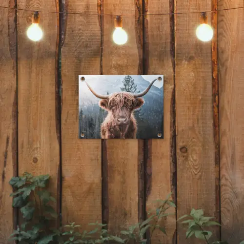 Schotse hooglander - Koe - Dieren - Berg - Natuur tuinposter los doek klein -sfeer1