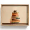 Boeken - Toren - Koffie - Beige Dienblad Rechthoek middel -z3d_shopping