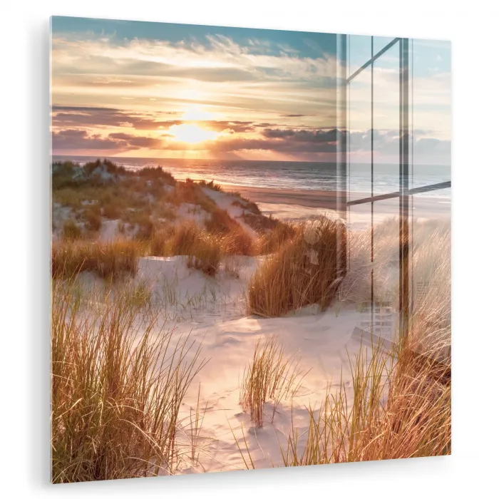 Duin - Planten - Zonsondergang - Strand - Zee plexiglas 5mm klein -zzzproduct_nieuw