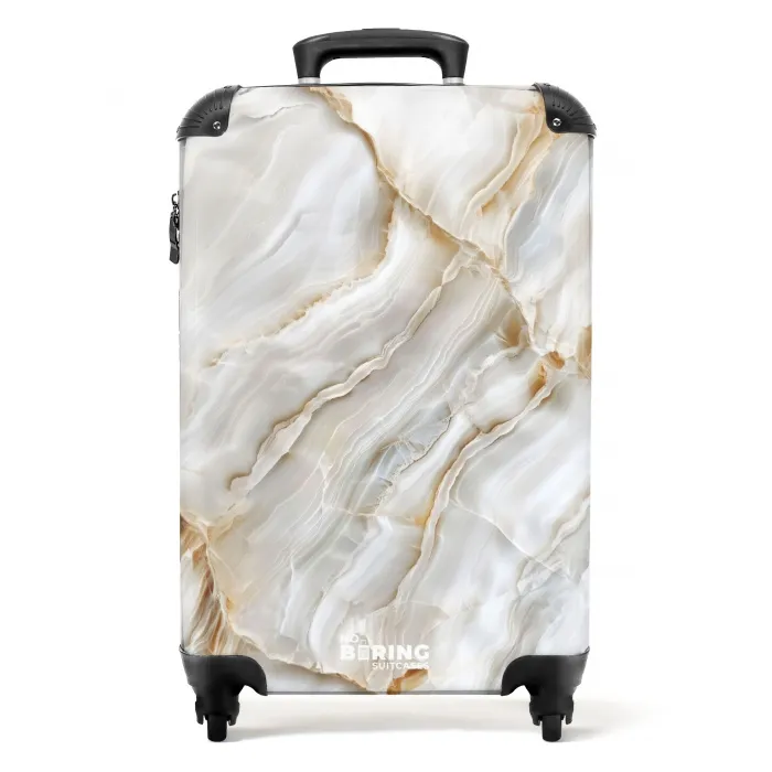 Marmer - Zacht Witte Marmerlagen NBS - Handbagage koffer - Kinderen Unisex middel -productfoto_recht