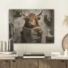 Schotse hooglander - Toilet - Krant - Badkamer PET vilt klein -sfeer1