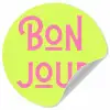 Groen - Roze bonjour - art-deco Wandcirkel behangsticker klein -3d