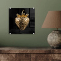 Aardbei - Goud - Zwart - Chrome plexiglas 5mm klein -sfeer3