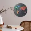 Wereldkaart - Edelstenen - Regenboog - Ruw Akoestische PET Vilt - Rond klein -sfeer3